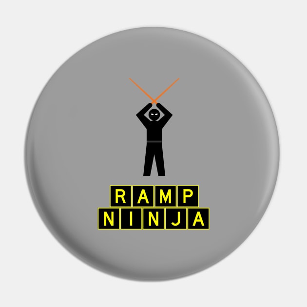 Ramp Ninja - Airplane Marshaller - STOP Signal Pin by Vidision Avgeek