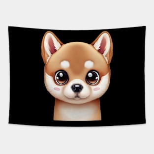 Shiba Inu Spirited Gaze Tapestry