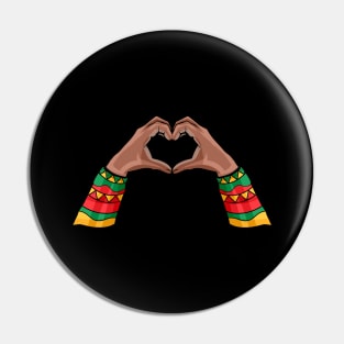 African Hands forming a Heart Freedom Day Juneteenth Pin