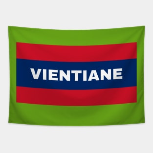 Vientiane City in Laos Flag Colors Tapestry