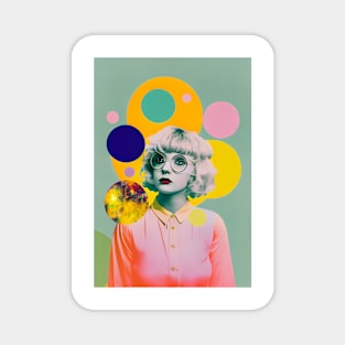 Vintage pop art style woman portrait Magnet