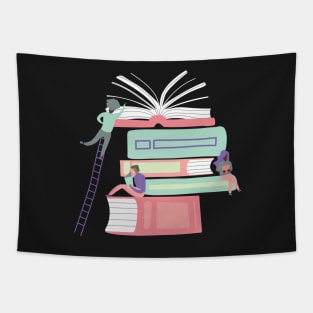 Pastel Color Book Illustration Pattern Tapestry