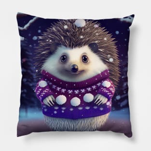 Cute Christmas Hedgehog Pillow
