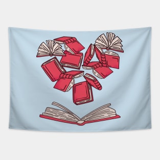 Book Lover Heart-Shaped Books // Avid Reader // Bookworm Tapestry