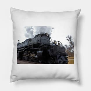 Big Boy closeup with tree's and sky in Ellsworth Kansas USA. Pillow