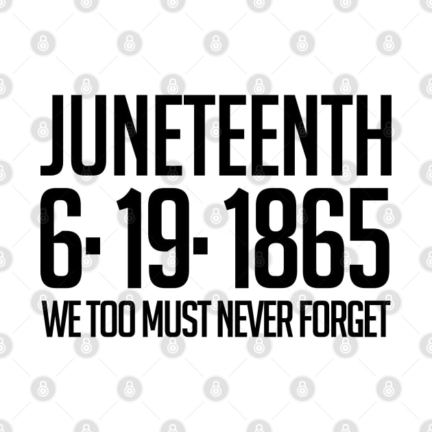 Juneteenth 6-19-1865 We Too Must Never Forget by JJDezigns