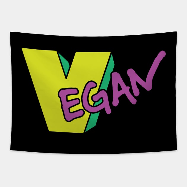 Vegan Logo Music TV Parody Tapestry by mindeverykind