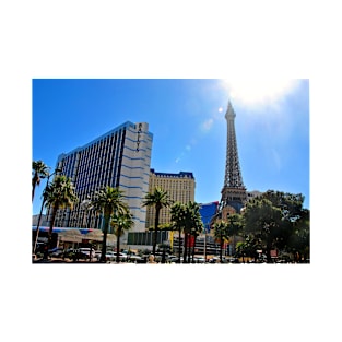 Eiffel Tower Paris and Ballys Hotel Las Vegas America T-Shirt