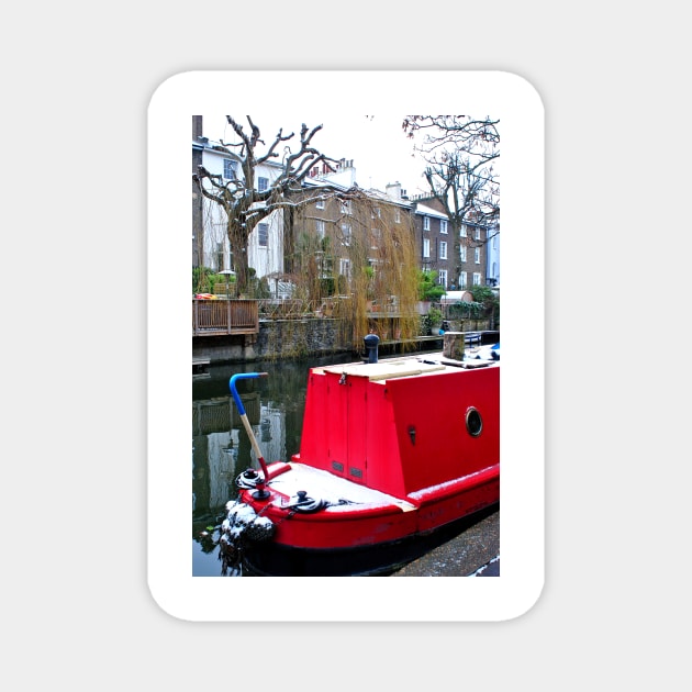 Narrow Boats Regent's Canal Camden London Magnet by AndyEvansPhotos