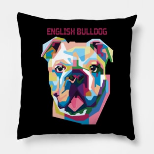 Pop art English bulldog in WPAP Pillow