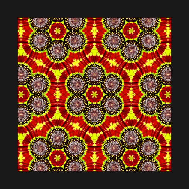 Red Yellow Chysanthemum Pattern Number 12 by BubbleMench