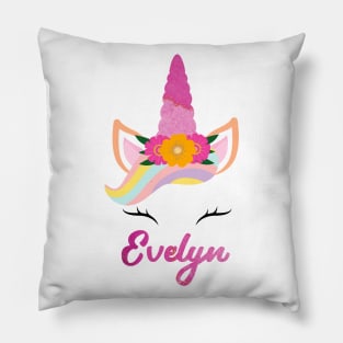 Name evelyn unicorn lover Pillow