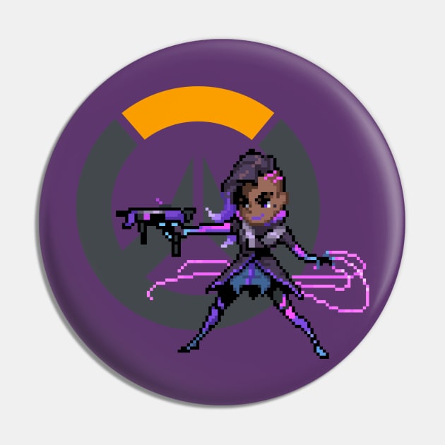 Overwatch - 16-Bit Sombra W/ Logo Pin by wyckedguitarist