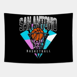 San Antonio Basketball 90s Throwback Tapestry