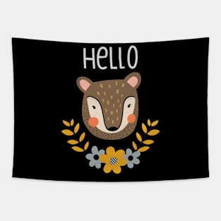 Autumnal Bear Portrait for Kids' Nursery Tapestry