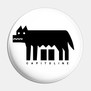 Minimalist design of Capitoline Wolf. Art in black ink Pin