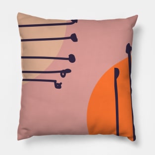 Purple Lines Abstract Art Pillow