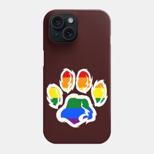 LGBT Pride Paw Rainbow Furry Print Phone Case