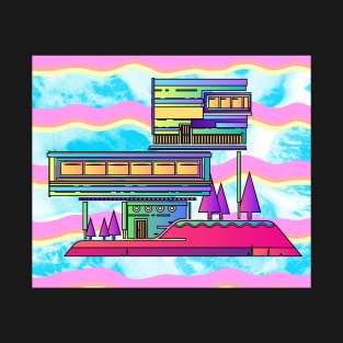 Illustration Dream House Villa Color Effects T-Shirt