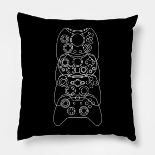 Xbox Controller Evolution (White Lines) Pillow