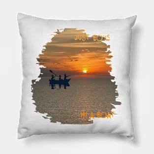 Just boys in a boat - for dark colors Pillow