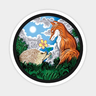 Fox and Hedgehog Friends Magnet