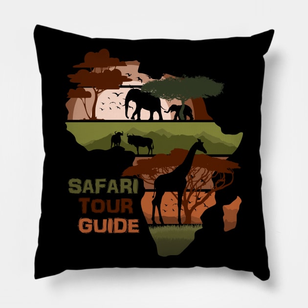 Safari Tour Guide Pillow by Nerd_art