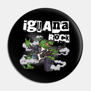 Iguana Rock Cartoon Lizard Rocker Pin