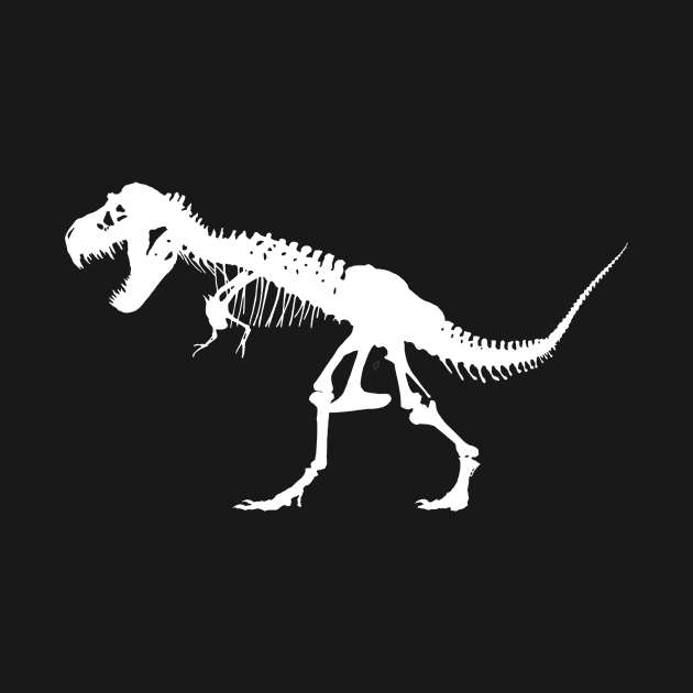 TRex Dinosaur Skeleton Silhouette by MOP tees