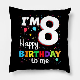 Eight 8Th Birthday Happy Birthday Boys Girls 8 Years Old Pillow