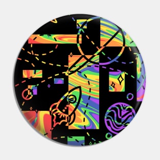 Geometric Galaxy (Rainbow Swirl Version) Pin