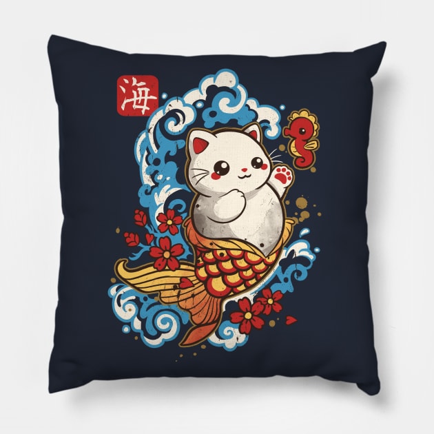 Cat mermaid Pillow by NemiMakeit