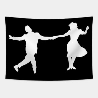 1940's Swing Dancer Silhouettes Tapestry