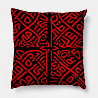 Retro Celtic Runes Design Pillow