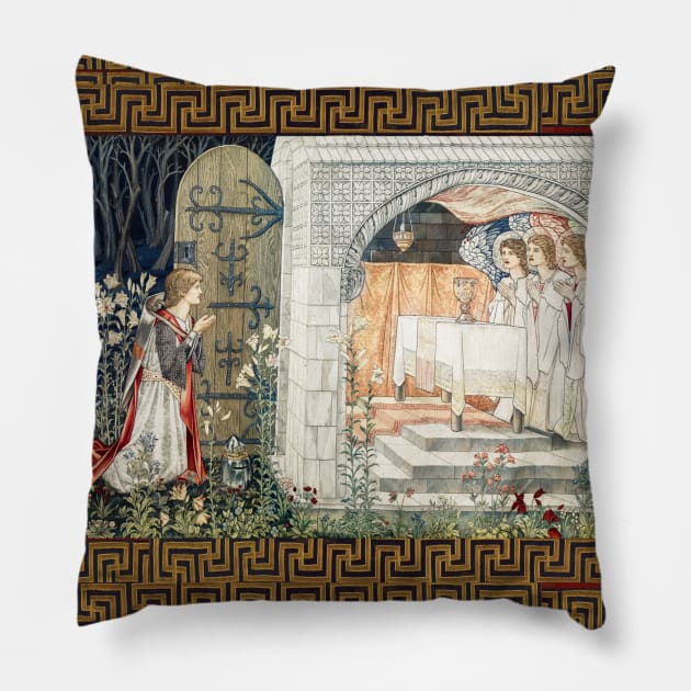 Quest for the Holy Grail,The Attainment,Vision of the Angels and Saint Graal to Percival Pillow by BulganLumini