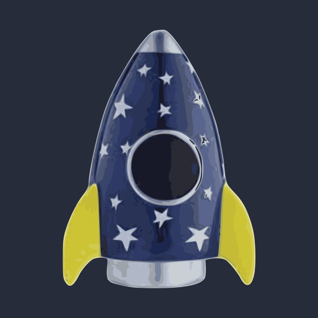 Space Rocket, Retro by Applecrunch