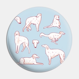 Funny borzoi pattern Pin