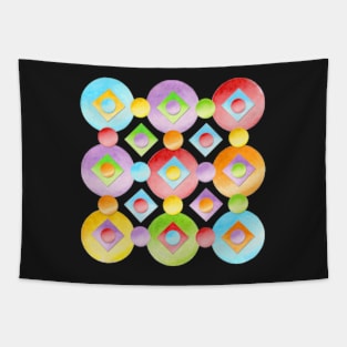 Happy Rainbow Dots Tapestry