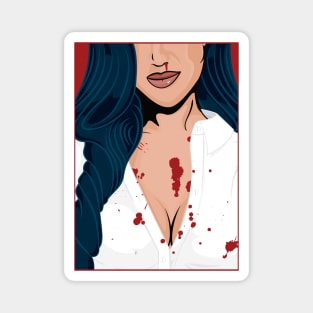 Bloody Halloween Pop Art Girl Magnet