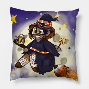 little candy corn witch Pillow