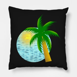 Sandy stripes and a palm tree Pillow