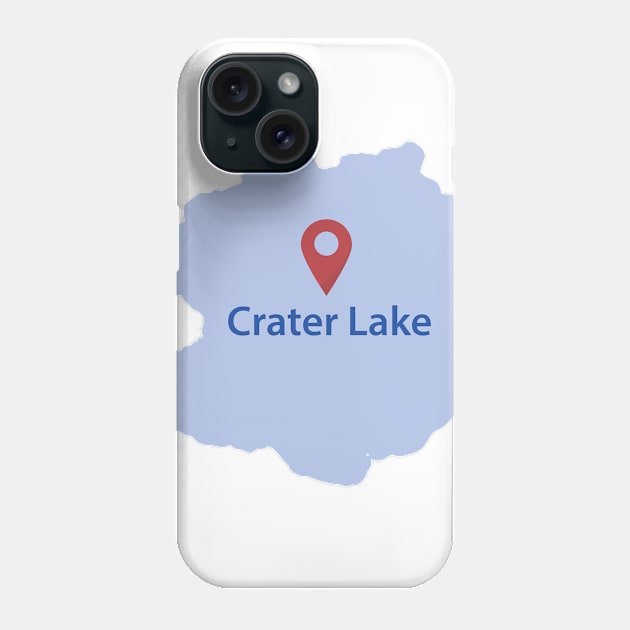 Crater Lake Map Phone Case by Tamie
