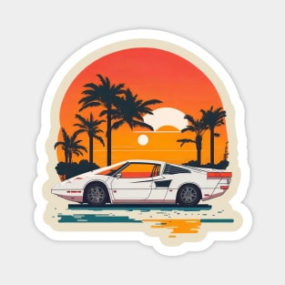 Miami Vice white Ferrari Magnet