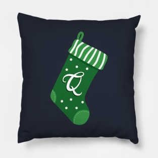 Christmas Stocking with Letter Q Pillow