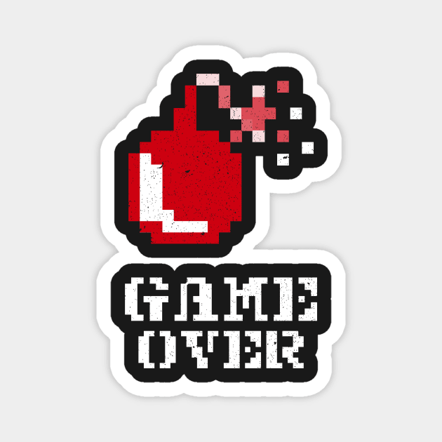 Game Over pixel art for gamers Magnet by devteez