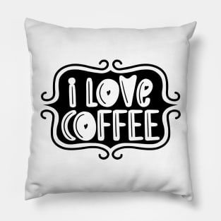 I Love Coffee - Playful Retro Typography Pillow