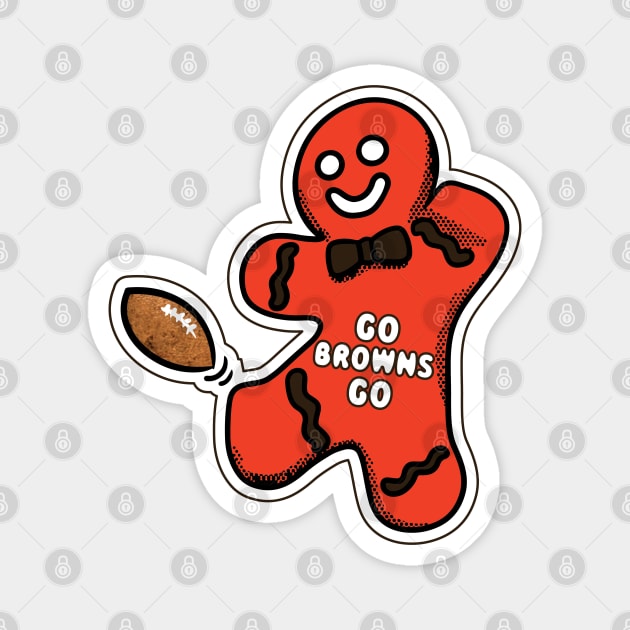 Cleveland Browns Gingerbread Man Magnet by Rad Love