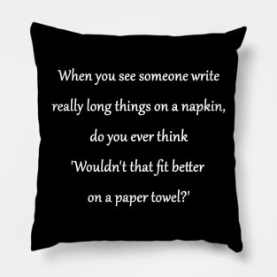 Funny 'Writing on a Napkin" Joke Pillow