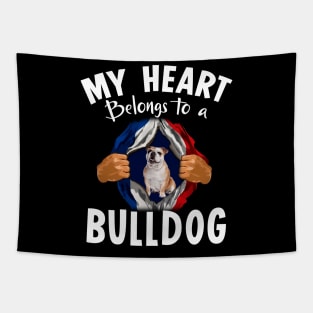 My Heart Belongs To A English Bulldog Tapestry