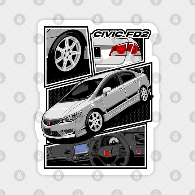 Civic FD2 Type R Magnet by squealtires